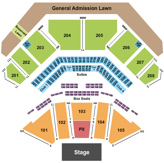 Credit Union 1 Amphitheatre Summer of '99 Seating Chart